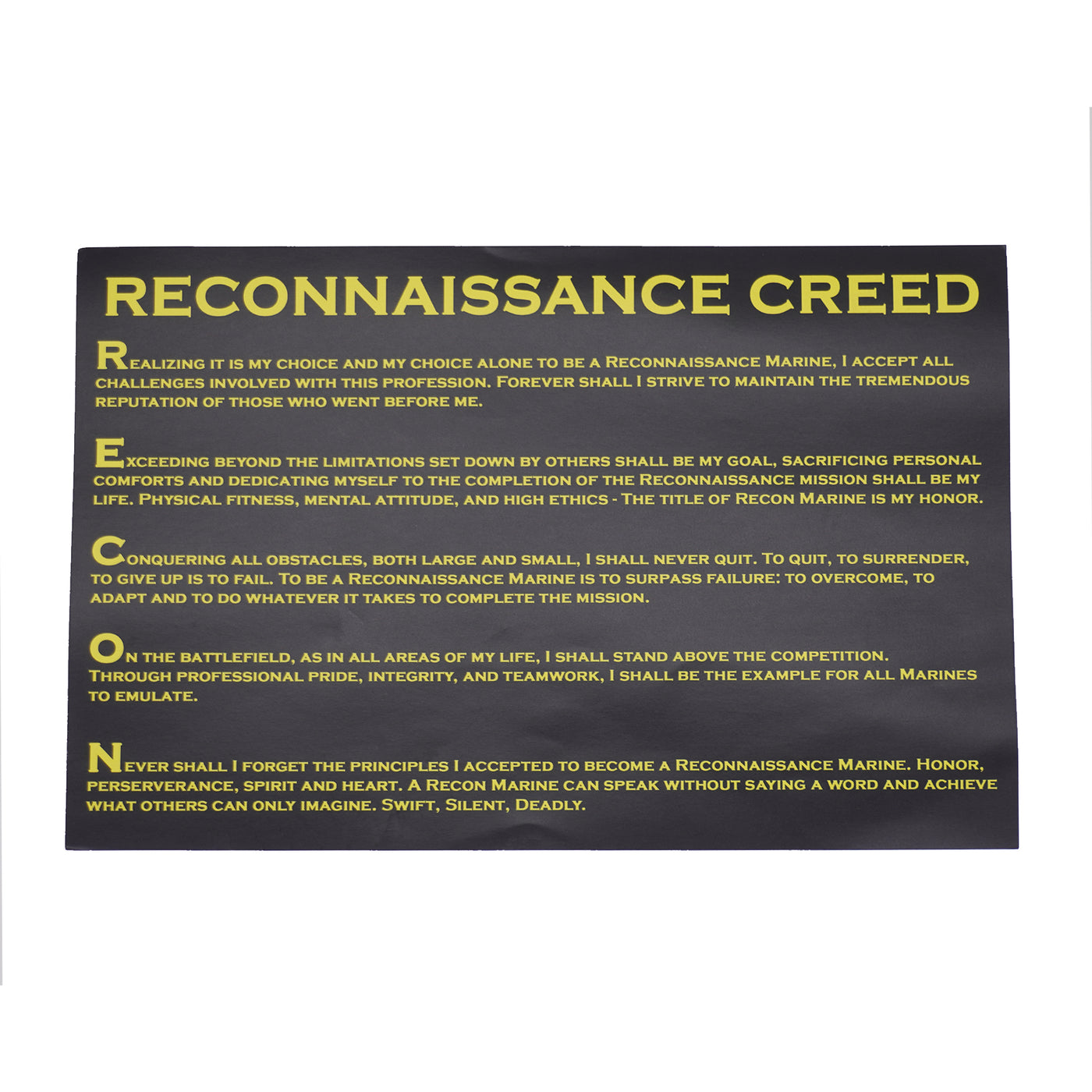 Front of Recon Creed Card